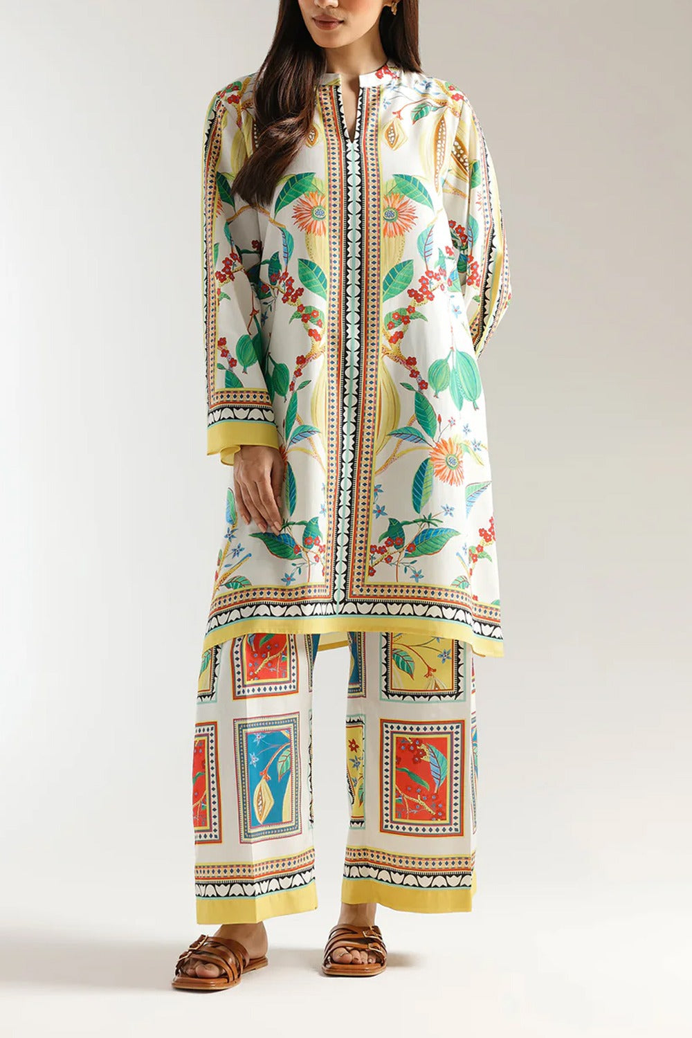 Stitched 2 Piece Printed Shirt & Printed Trouser - Design 03